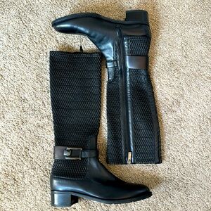 Black stretch calf boot